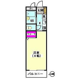 サンパティオサンアイパート8 1階1Kの間取り