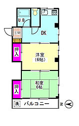 メゾン・ラ・ソルシエ 2DKの間取図画像