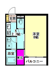 AQUA2 1Kの間取図画像