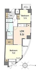 アルシオンエアポートタワー 2LDKの間取図画像