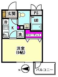 サイプレス 1Kの間取図画像