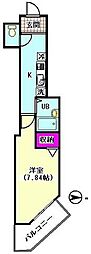 ベルヒルズマンション 1Kの間取図画像