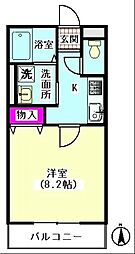 カーサ・ソレイユ 1Kの間取図画像
