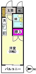 エーデルホーフ ワンルームの間取図画像