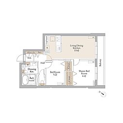 シャーメゾンステージ市野倉 1階2LDKの間取り