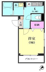 グラン・カスケード 1Kの間取図画像