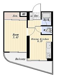 メゾン大森 1DKの間取図画像