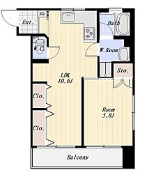 コンドミニアム大森 1LDKの間取図画像