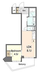 グランフォート 1LDKの間取図画像