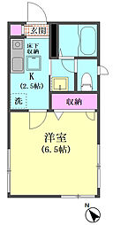 クラベール 1Kの間取図画像