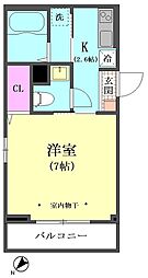 グラン・カスケード 1Kの間取図画像