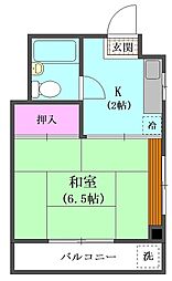 立会川セントラル5 1Kの間取図画像
