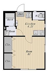 コンフォート山王 1Kの間取図画像