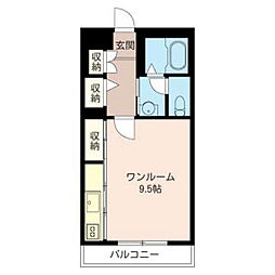 Respecter（レスペクテ） 3階ワンルームの間取り