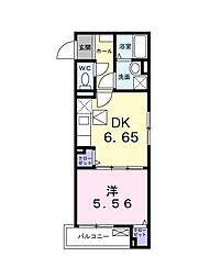 ロンファイブ 1階1DKの間取り
