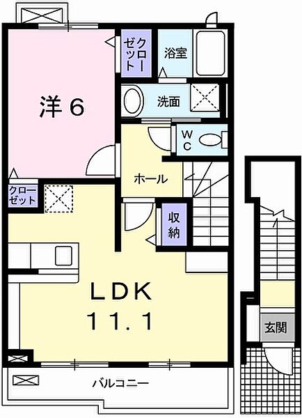 ルミエール 202｜兵庫県姫路市西庄(賃貸アパート1LDK・2階・46.09㎡)の写真 その2