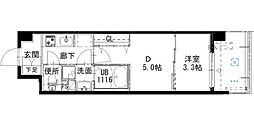 アルティザ姫路 1DKの間取図画像