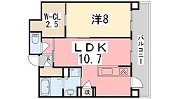 姫路ザ・レジデンス 1SLDKの間取図画像