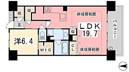ポレスター姫路ザ・レジデンス 1LDKの間取図画像