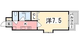 メゾンパルレ 1Kの間取図画像