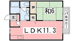 アルカンシエール 2DKの間取図画像