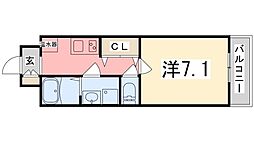 キャピタルアイ姫路 1Kの間取図画像
