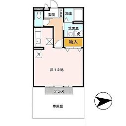 グレイスフル土山東 ワンルームの間取図画像