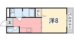 メゾンモンテピッコロ 1Kの間取図画像