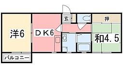 ミラベル 2DKの間取図画像