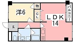 ル・マンド東延末 1LDKの間取図画像