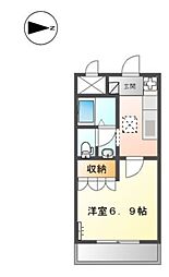 ビレッジ熊見 1Kの間取図画像