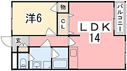ル・マンド東延末 1LDKの間取図画像