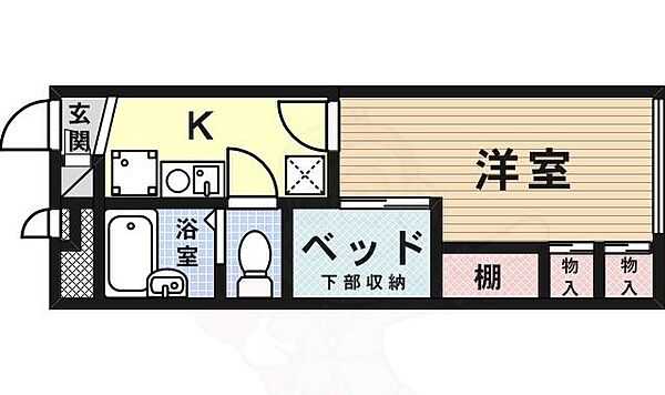 大阪府高槻市須賀町(賃貸アパート1K・2階・22.35㎡)の写真 その2