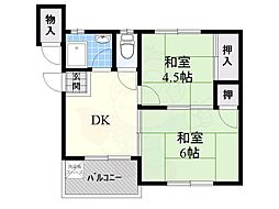 暁マンション 2Kの間取図画像