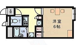 阪急京都本線 富田駅 徒歩10分の賃貸マンション 2階1Kの間取り
