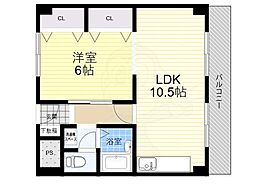阪急京都本線 総持寺駅 徒歩19分の賃貸マンション 3階1LDKの間取り