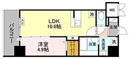 阪急京都本線 茨木市駅 徒歩7分の賃貸マンション 10階1LDKの間取り
