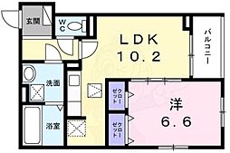 JR東海道・山陽本線 摂津富田駅 徒歩20分の賃貸アパート 1階1LDKの間取り