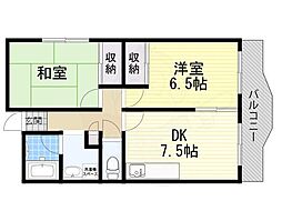 カーサドマーニ 2DKの間取図画像