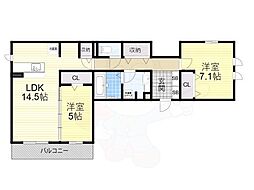 nagomi 2LDKの間取図画像