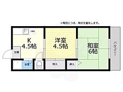 米山マンション 2Kの間取図画像