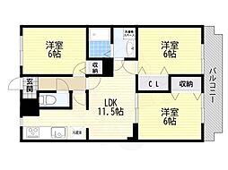SUNハイム城南 3LDKの間取図画像