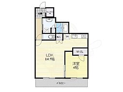 ジオタワー高槻ミューズフロント 1LDKの間取図画像