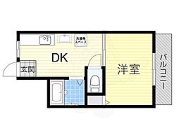 サンコーポ 1DKの間取図画像