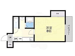 アルカディアアベノ 3階1Kの間取り