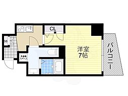 エグゼ阿倍野 10階1Kの間取り