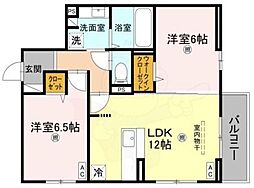 仮称)D-ROOM東住吉区南田辺4丁目 2階2LDKの間取り