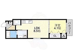 ジョイフル矢田 1LDKの間取図画像