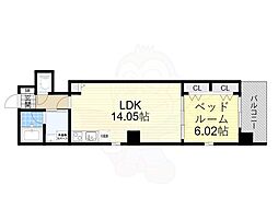 大阪市阿倍野区阪南町1丁目マンション 1LDKの間取図画像