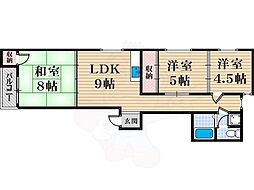 ライフ遠里小野 3階/-